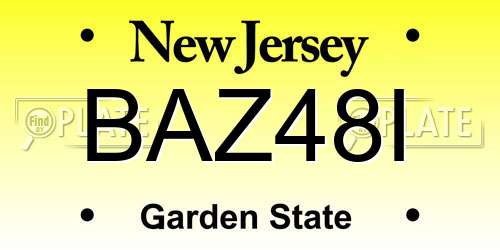 BAZ48I New Jersey License Plate