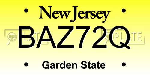 BAZ72Q New Jersey License Plate