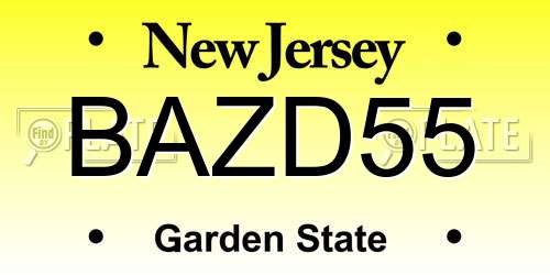 BAZD55 New Jersey License Plate