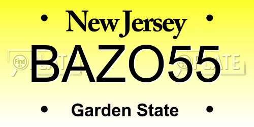 BAZO55 New Jersey License Plate