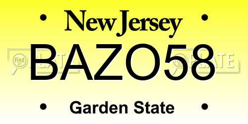 BAZO58 New Jersey License Plate