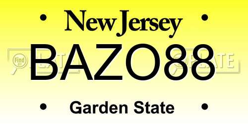 BAZO88 New Jersey License Plate