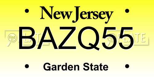 BAZQ55 New Jersey License Plate