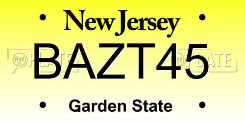 BAZT45 New Jersey License Plate