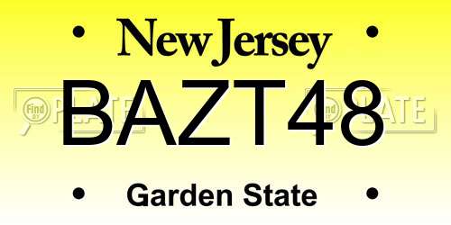 BAZT48 New Jersey License Plate