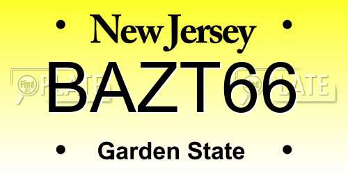 BAZT66 New Jersey License Plate