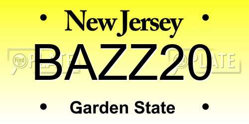 BAZZ20 New Jersey License Plate