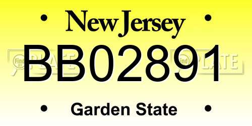 BB02891 New Jersey License Plate