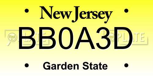 BB0A3D New Jersey License Plate