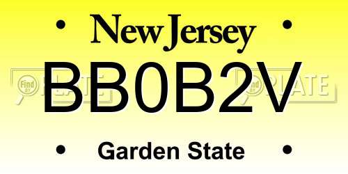 BB0B2V New Jersey License Plate
