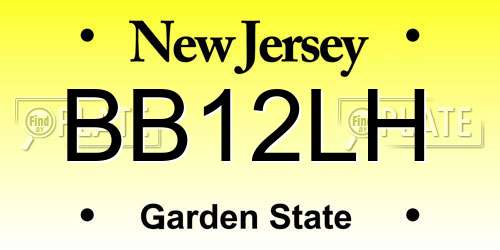BB12LH New Jersey License Plate