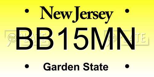 BB15MN New Jersey License Plate