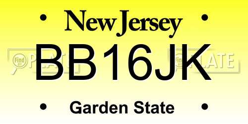 BB16JK New Jersey License Plate