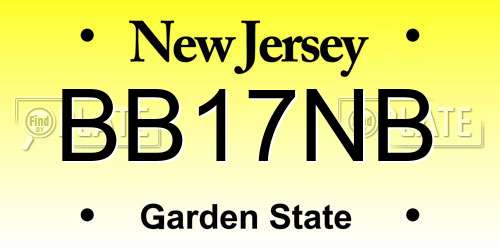 BB17NB New Jersey License Plate