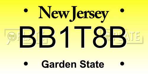 BB1T8B New Jersey License Plate
