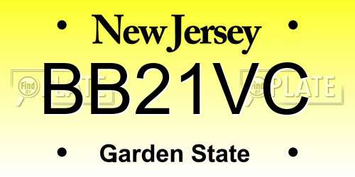 BB21VC New Jersey License Plate
