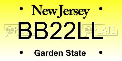 BB22LL New Jersey License Plate