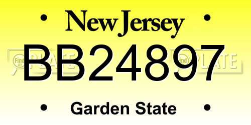 BB24897 New Jersey License Plate