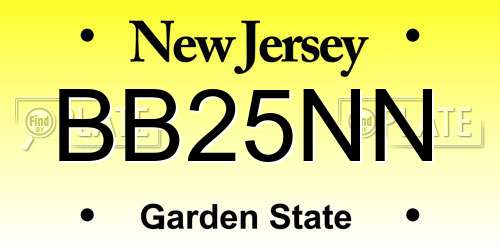 BB25NN New Jersey License Plate
