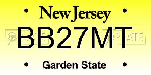 BB27MT New Jersey License Plate