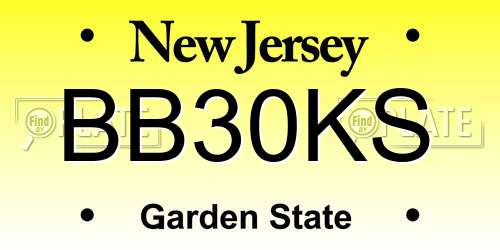 BB30KS New Jersey License Plate
