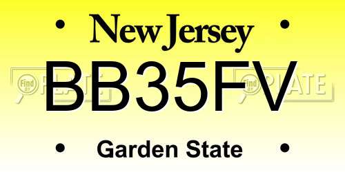 BB35FV New Jersey License Plate