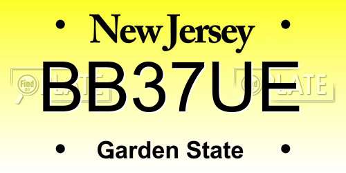 BB37UE New Jersey License Plate
