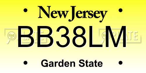 BB38LM New Jersey License Plate