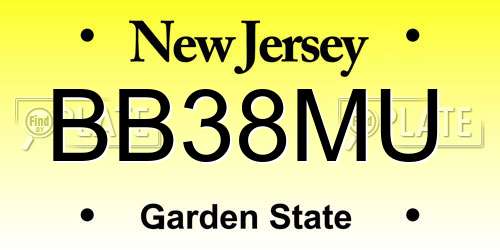 BB38MU New Jersey License Plate