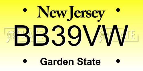 BB39VW New Jersey License Plate