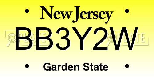 BB3Y2W New Jersey License Plate