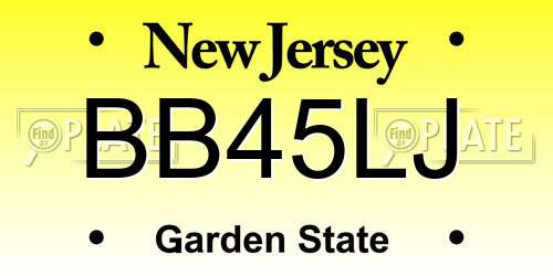 BB45LJ New Jersey License Plate