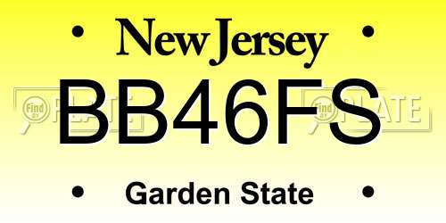 BB46FS New Jersey License Plate