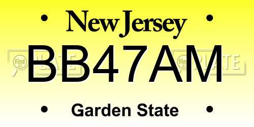 BB47AM New Jersey License Plate
