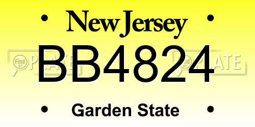 BB4824 New Jersey License Plate