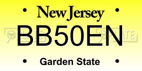 BB50EN New Jersey License Plate