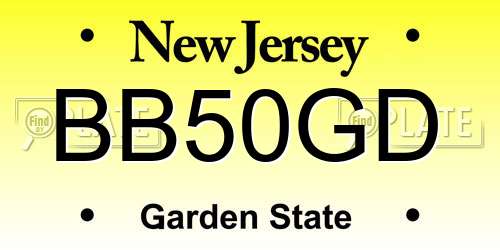 BB50GD New Jersey License Plate