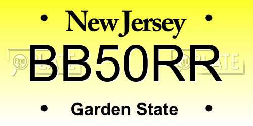 BB50RR New Jersey License Plate