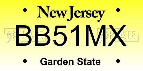 BB51MX New Jersey License Plate