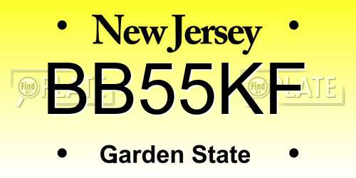 BB55KF New Jersey License Plate