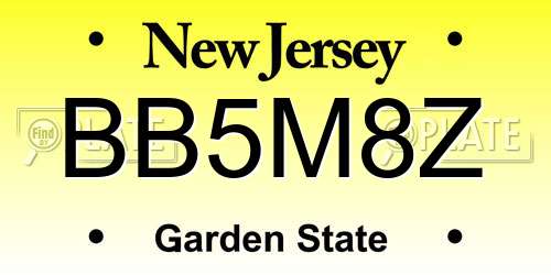 BB5M8Z New Jersey License Plate