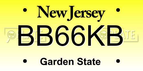 BB66KB New Jersey License Plate