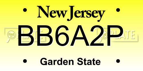 BB6A2P New Jersey License Plate
