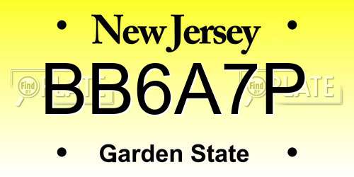BB6A7P New Jersey License Plate