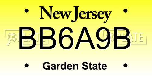 BB6A9B New Jersey License Plate