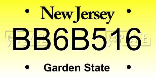 BB6B516 New Jersey License Plate