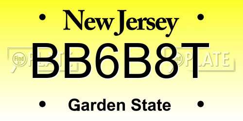 BB6B8T New Jersey License Plate