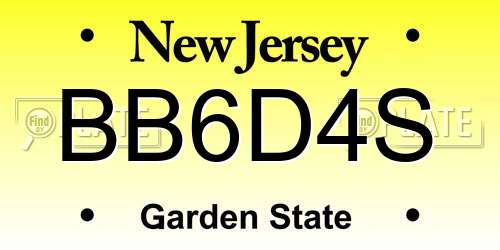BB6D4S New Jersey License Plate