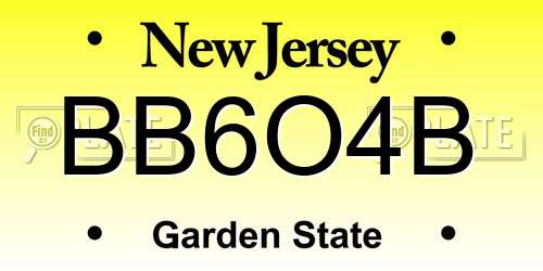 BB6O4B New Jersey License Plate
