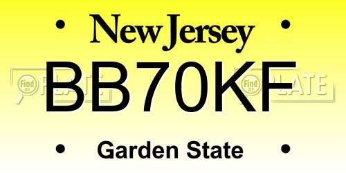 BB70KF New Jersey License Plate